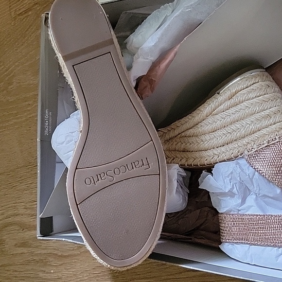 Franco Sarto Clemens Jute Wrapped Espadrille Wedge Heel Sandals 7 New in Box - Picture 5 of 6